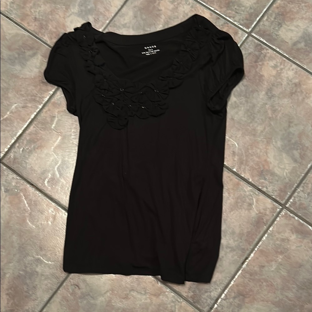 Black Short Sleeve Top